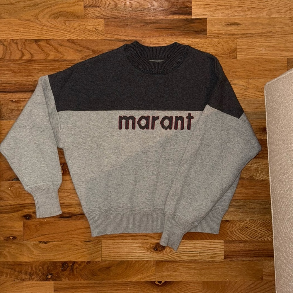 Isabel Marant Etoile Kedy Color-block Intarsia Knitted Sweater in Gray